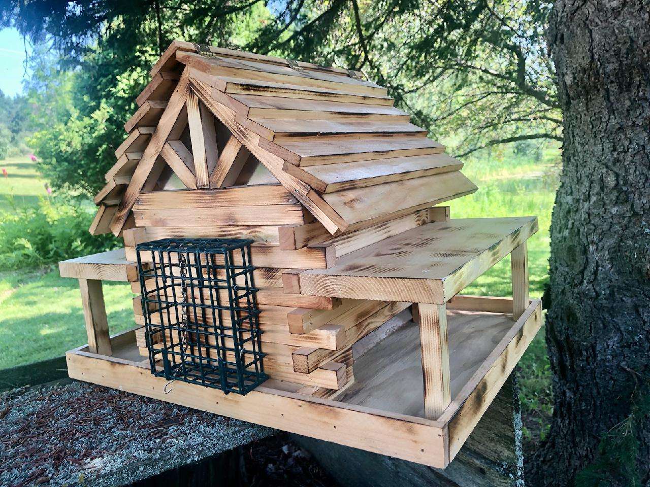 Hand Crafted Rustic Bird Feeder